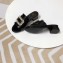 Roger Vivier Heel 3.5cm Rabat Strass Buckle Mules Patent Leather Black