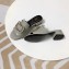Roger Vivier Heel 3.5cm Rabat Strass Buckle Mules Patent Leather Gray