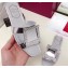 Roger Vivier Strass Buckle Bikiviv' Flat Mules Silver
