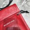 Balenciaga Explorer Pouch Strap Small Crossbody Phone Bag Leather Red