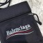Balenciaga Explorer Pouch Strap Small Crossbody Phone Bag Nylon Political Campain Logo Black