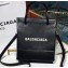 Balenciaga Grained Calfskin Shopping Tote XXS Bag Black