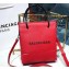 Balenciaga Grained Calfskin Shopping Tote XXS Bag Red