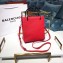 Balenciaga Grained Calfskin Shopping Tote XXS Bag Red