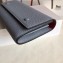 Celine Grained Leather Large Flap Multifunction Wallet Light Gray