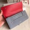 Celine Grained Leather Large Flap Multifunction Wallet Light Gray