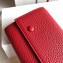 Celine Grained Leather Large Flap Multifunction Wallet Red