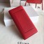 Celine Grained Leather Large Flap Multifunction Wallet Red