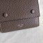 Celine Grained Leather Small Flap Folded Multifunction Wallet Etoupe
