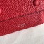 Celine Grained Leather Small Flap Folded Multifunction Wallet Red