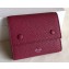 Celine Grained Leather Small Flap Folded Multifunction Wallet Burgundy