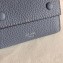 Celine Grained Leather Small Flap Folded Multifunction Wallet Light Gray
