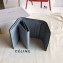 Celine Grained Leather Small Flap Folded Multifunction Wallet Black/Gray