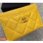 Chanel Caviar Classic Card Holder A31510 Yellow