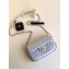 Chanel Chevron Small Classic Flap Bag Baby Blue with Rainbow Strap Around 2019