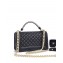 Chanel Boy Medium Flap Bag with Top Handle Black 2019