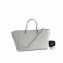 Chanel Quilted Leather CC Logo Shopping Tote Bag Light Gray 2019