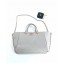 Chanel Quilted Leather CC Logo Shopping Tote Bag Light Gray 2019