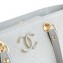 Chanel Quilted Leather CC Logo Shopping Tote Bag Light Gray 2019