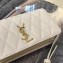 Saint Laurent Angie Chain Bag in Diamond-quilted Lambskin 568906 White 2019