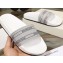 Balenciaga Logo Slides Sandals Glitter White