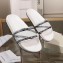 Balenciaga Stripe Logo Piscine Slides Sandals White