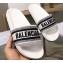 Balenciaga Woven Logo Slides Sandals White