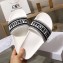Balenciaga Woven Logo Slides Sandals White