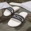 Balenciaga Woven Logo Slides Sandals White