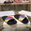 Balenciaga Rainbow Logo Slides Sandals Black