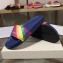 Balenciaga Rainbow Logo Slides Sandals Blue