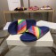 Balenciaga Rainbow Logo Slides Sandals Blue