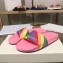 Balenciaga Rainbow Logo Slides Sandals Pink