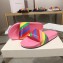 Balenciaga Rainbow Logo Slides Sandals Pink