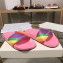 Balenciaga Rainbow Logo Slides Sandals Pink