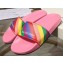 Balenciaga Rainbow Logo Slides Sandals Pink