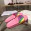 Balenciaga Rainbow Logo Slides Sandals Pink