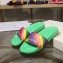 Balenciaga Rainbow Logo Slides Sandals Green