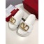Valentino Heel 6cm Slide Sandals White With VLogo Detail 2019