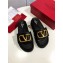 Valentino Heel 6cm Slide Sandals Black With VLogo Detail 2019