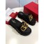 Valentino Heel 6cm Slide Sandals Black With VLogo Detail 2019