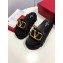 Valentino Heel 6cm Slide Sandals Black With VLogo Detail 2019