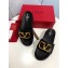 Valentino Heel 6cm Slide Sandals Black With VLogo Detail 2019