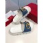 Valentino Heel 6cm Slide Sandals Denim Blue With VLogo Detail 2019