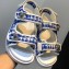 Chanel Tweed CC Logo Magic Loop Sandals G34726 Blue 2019