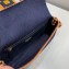 Fendi Denim Baguette Medium Flap Bag Blue/Orange 2019