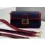 Fendi Denim Baguette Medium Flap Bag Blue/Red 2019