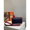 Fendi Denim Baguette Medium Flap Bag Blue/Red 2019