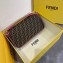 Fendi Roma Amor Fabric FF Motif Large Baguette Bag Brown/Fuchsia 2019