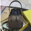 Fendi Tech Mesh All-Over FF Logo Mon Tresor Bucket Bag Brown 2019